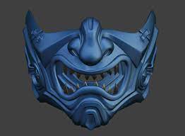 Sub Zero Samurai Mask For Face Mortal Kombat 11 Injustice 2 3d Print Model Samurai Mask Helmet Concept