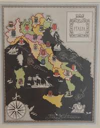 High detailed italy vector map with flag over map. Arms Of The Capital Cities Of The Regions Of Italy Old Map Heraldry