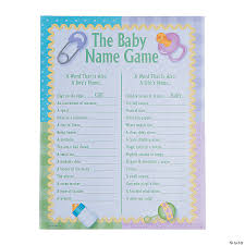More than that and guests start getting antsy. Baby Names Baby Shower Game Oriental Trading