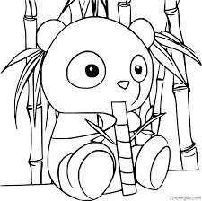 Coloring pages are fun for children of all ages and are a great educational tool that helps children develop fine motor skills, creativity and color recognition! Cute Panda Eating Bamboo Coloring Page Coloringall