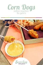 Sweet Easy Enie Backt Corn Dogs Mit Honig Senf Dip Rezept Corn Dogs Enie Backt Lebensmittel Essen