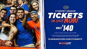 All tickets listed are for sale to all ucf students, faculty, and staff (unless otherwise specified) at a discounted price with a valid ucf id card. 2019 Football Student Tickets On Sale Now Florida Gators