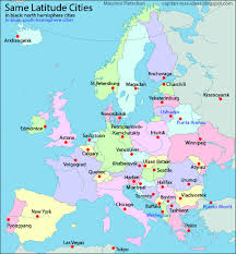 Toute ma famille garde un superbe souvenir des deux jours passés en juillet 2012 dans. European Capitals Replaced With The Names Of Cities At The Same Latitude Carte Du Monde Geographie Cartes
