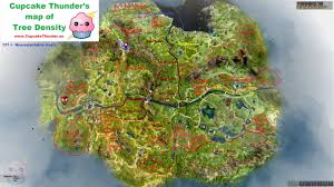 Extremely Useful Map For Gathering Wood Or Guild Missions Tree Map Cedar Trees Map
