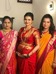 Pin By Swapna Swappu On Mom To B Indian Baby Showers Wedding Saree Indian Indian Maternity