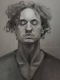 Tattooed and snarling...!...graphite, charcoal pencils