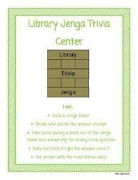 Trivia quizzes are a great way to work out your brain, maybe even learn something new. Library Trivia Center Library Library Center Library Skills Library Activities