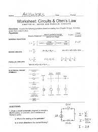 Answer key series and parallel circuits in a series circuit electricity has only one path to follow. Worksheet Circuits Ohm S Law Answer Key