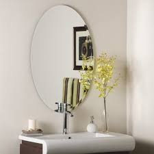 L single frameless bathroom wall mirror. Large 24 X 36 Oval Bathroom Helmer Frameless Wall Mirror By Decor Wonderland Walmart Com Walmart Com