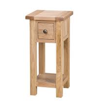 Set drawer with documents, table lamp, glue and trash can icon. Tall Oak Side Table With One Drawer And Shelf Edmunds And Clarke Furniture