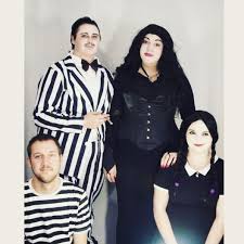 Paging the addams family.halloween costumes! Costumes For 4 Maskerix Com Family Costumes Family Halloween Costumes Group Costumes