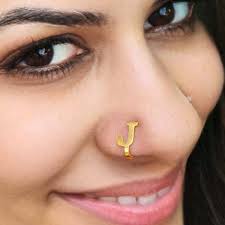 Piercing Jewelry Nose Piercing Designs In Gold Gold Nose Studs Alphabet J  Sterling Silver Nose Ring
