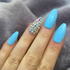 Coffin or ballerina nails are long ones with a square top, and these are the best ones to show. Baby Blue Nails With Diamonds Contoh Soal Pelajaran Puisi Dan Pidato Populer