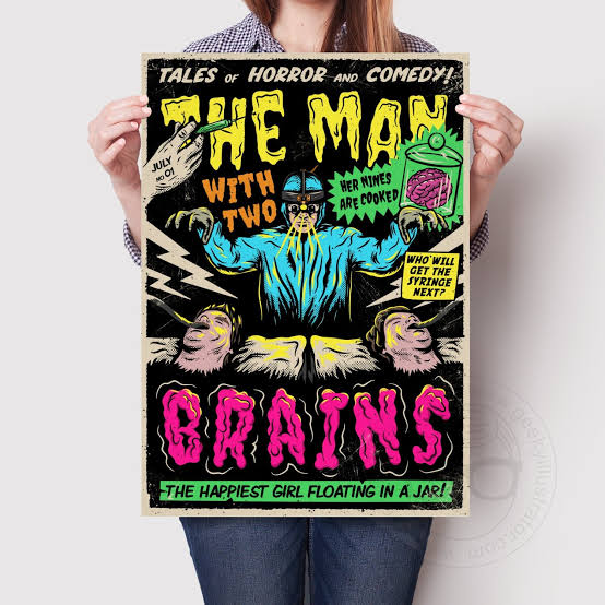 The Man With Two Brains Comic Style Film Poster - Etsy