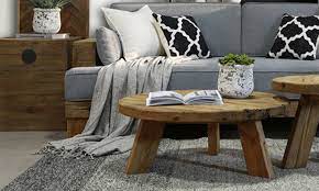 Container Door Ltd Monterey Round Coffee Table Recycled Pine 1