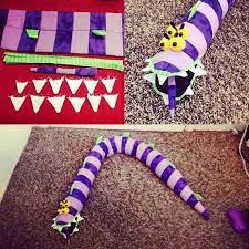 It's about 7' tall and in three pieces. My Homemade Beetlejuice Sandworm Halloween Diy Halloween Girl Halloween Decorations