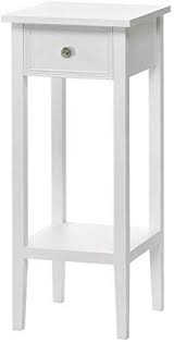 Chic White Accent Table Or Plant Stand Living Room Furniture 67 16 Perfectfurniture From Top White Accent Table White Side Tables Small White Bedside Table
