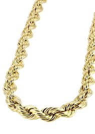Gold Chain Mens Hollow Rope Chain 10k Gold Frostnyc
