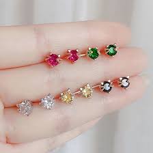 Earrings these days are so much more fun. Korean Cute Little Cat Flower Geometric Small Earrings Studs Zircon Stud Earrings Girls Temperament Stud Earrings Aliexpress