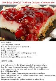 No Bake Lowcal Graham Cracker Cheesecake Cherry Pie Filling Baking Graham Crackers