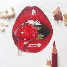 Strawberry Lips Watermelon Drawing Fruits Drawing Strawberry Drawing Lips are the one of mose beautiful part of our body.