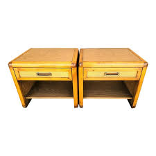 For instance, medication, phones, books, or little souvenirs that one would like to feel before going to bed. Vintage Glenn Of California Mid Century Modern Wicker Accented Nightstands Set Of 2 Chairish