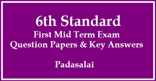 6th Standard 1st Mid Term Question Papers Answer Keys Padasalai No 1 Educational Website