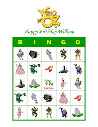 Wizard Of Oz Personalized Birthday Party Game Bingo Cards Kids Party Games Rainbow Party Games Birthday Party Games