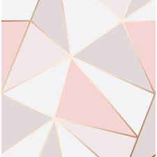 Fine Decor 56 4 Sq Ft Arken Rose Gold Geometric Wallpaper In 2020 Gold Geometric Wallpaper Geometric Wallpaper Rose Gold Rose Gold Wallpaper