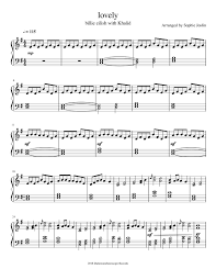 Lovely Billie Eilish With Khalid Sheet Music For Piano Solo Musescore Com