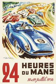 Vintage 1956 Le Mans 24 Hrs Auto Racing Poster Print 36x24 9mil Paper Racing Posters Auto Racing Posters Vintage Racing Poster