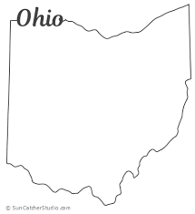 Ohio Map Outline Printable State Shape Stencil Pattern Ohio Map Map Outline Free Stencils Printables Templates