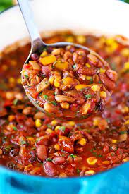 Smoky Vegetarian Chili With Beans And Mushrooms Bowl Of Delicious Recipe Vegetarian Chili Real Food Recipes Vegetarian