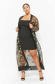 Forever 21 Plus Size Sheer Embroidered Duster Kimono Ad Fashion Birthday Dress Women Plus Size Fashion