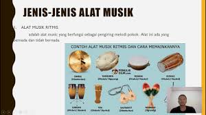 Beberapa contoh alat musik ini misalnya drum, marakas, simbol, tamborin, timpani, triangle, konga, timpani, kastanyet, rebana, tifa dan kendang. Memainkan Alat Musik Campuran Youtube