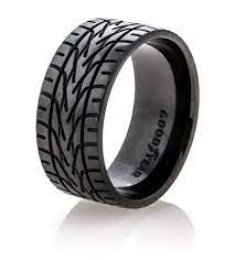 Men S Black Goodyear Tire Tread Rings Tire Tread Ring Rings For Men Titanium Wedding Rings