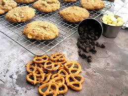 Kitchen sink cookie recipe with pretzels. Kitchen Sink Cookies Dump Cookies Everything Cookies Emilyfabulous