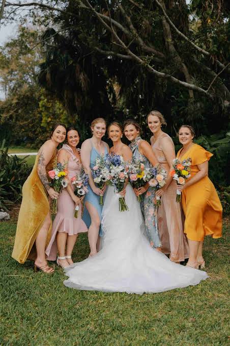 mix and match bridesmaid dress in different length