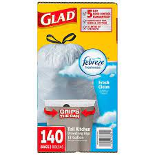Find the best deals for tall kitchen garbage bags. Glad 13gal White Kitchen Bag 140ct Costco 18 99 Febreze Trash Bag Kitchen Bag