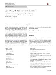 Pdf Geoheritage A National Inventory In France
