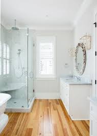 Here, the white beadboard and chair rail brighten up the bathroom, and in combination with the ceiling trim creates. Bathroom Crown Molding Design Ideas
