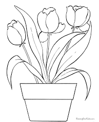 Flower Coloring Pages Of Tulip 005 In 2020 Printable Flower Coloring Pages Flower Coloring Pages Flower Printable