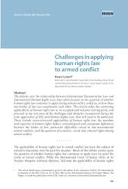 Pdf Challenges In Applying Human Rights Law To Armed Conflict