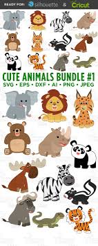 Cute Animals Svg Files Bundle Set Elephant Svg Lion Svg Etsy Cartoon Zoo Animals Cute Animals Svg