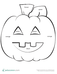 Color The Jack O Lantern Worksheet Education Com Halloween Kindergarten Halloween Preschool Sight Words Kindergarten