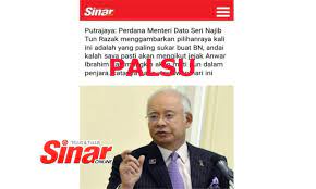 Gantung jawatan zahid sebab langgar ketetapan parti: Malaysiakini Najib To Land In Prison Is Fake News Sinar Harian