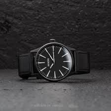 Nixon Sentry Leather Watch Black White Footshop