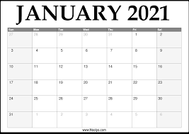 These free printable january 2021 calendar planners will help you set your goals, organize your here are twelve beautifully designed calendars that are perfect for your monthly planning. 2021 January Calendar Printable Download Free Noolyo Com