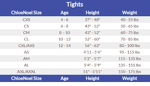 chloenoel sizing chart