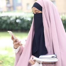 Rough translation the french republic lives with her face uncovered, say the posters. Medina Jilbab In Powedery Rose Colour Elastic Band Open V Neck Style Style With Small Hijab And Half Faced Niqab I Niqab Niqab Fashion Muslim Women Fashion